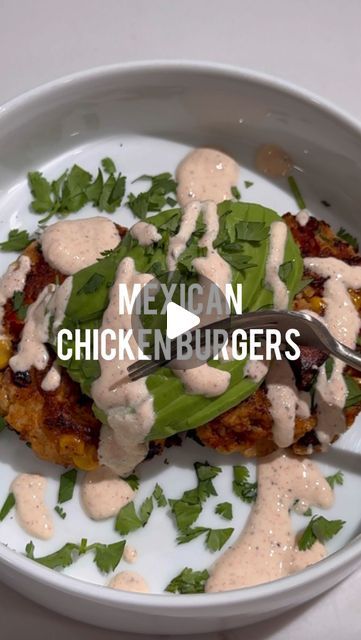 Dayami Emory on Instagram: "HIGH PROTEIN MEXICAN CHICKEN BURGERS:

These Mexican chicken burgers are absolutely delicious and are super easy to make and are the perfect weeknight meal or meal prep option. They are packed with protein, veggies and the chili lime yogurt sauce just takes them to the next level.

Tag me if you make these Mexican Chicken Burgers and follow for more easy real ingredient recipes.

Ingredients:
Burger ingredients:
1 lb organic ground chicken 
1/4 cup of cilantro
1/2 cup black beans 
1/2 cup of corn
1 cup of diced red peppers
1 cup shredded cheddar cheese
1/2 cup of cottage cheese
1/2 cup of almond flour 
1 egg
Spices :1 tsp of salt, pepper, garlic powder, onion powder, chili powder, paprika 
Avocado for topping 
cilantro for garnish 

Chili lime Greek yogurt dress Burger Ingredients, Chili Lime Sauce, Greek Yogurt Dressing, Protein Veggies, Yogurt Dressing, Lime Sauce, Shredded Cheddar Cheese, Mexican Chicken, Tex Mex Recipes