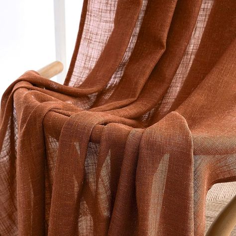 Rust Linen Curtains, Burnt Orange Sheer Curtains, Earthy Curtains Living Room, Terra Cotta Curtains Living Rooms, Rust Curtains Bedroom, Terracotta Curtains Living Room, Rust Curtains Living Rooms, Burnt Orange Curtains Living Rooms, Amber Curtains