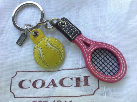 NEW AUTHENTIC COACH TENNIS RACKET BALL LEATHER KEY CHAIN RING FOB CHARM picclick.com Raquet Ball, Tennis Things, Tennis Crafts, Tennis Lifestyle, Tennis Mom, Tennis Art, Tennis Girl, Tennis Aesthetic, Tennis Party