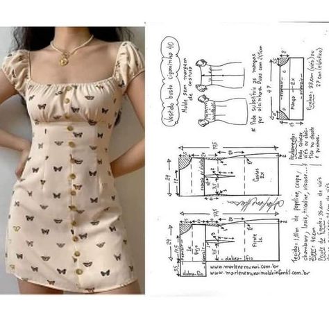 Detail Couture, Dress Sewing Patterns Free, Sewing Clothes Women, Fashion Design Patterns, Diy Clothes Design, Diy Vetement, Diy Fashion Clothing, Blouse Pattern Sewing, Sewing Design