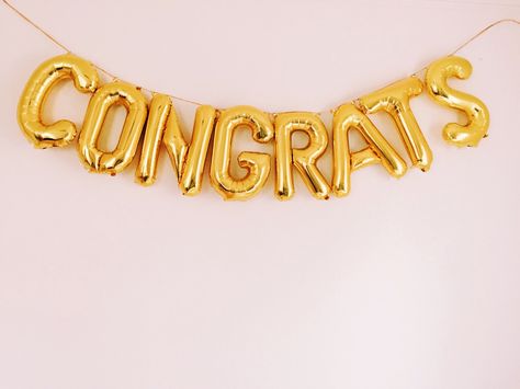 Mph Graduation, Ucla Graduation, Balloon Projects, Couples Shower Ideas, Grad Dinner, Mylar Letter Balloons, Congratulations Balloons, Mimosa Brunch, Gold Letter Balloons