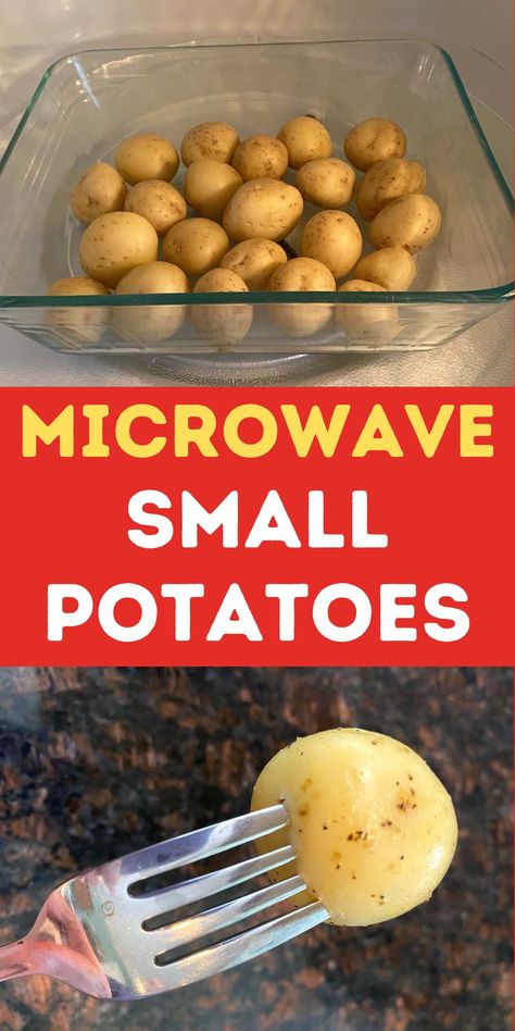 how to cook small potatoes in the microwave Microwave Baby Potatoes, Microwave Potatoes Recipes, Potatoes Microwave Recipes, How To Microwave A Potato, Microwave Small Potatoes, How To Cook A Potato In The Microwave, Baked Potatoes In The Microwave, Cook Potatoes In Microwave, Small Potatoes Recipe