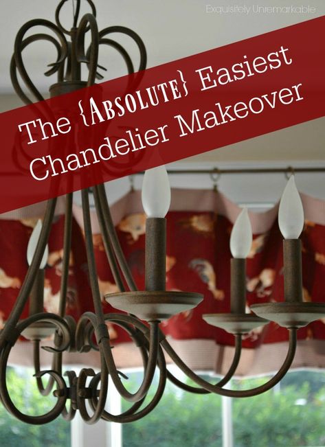 Kitchen Chandelier Makeover Update Boring Chandelier, Old Brass Chandelier Makeover, Spray Painted Chandelier Dining Room Chandeliers, Paint Brass Chandelier, Add Shades To Chandelier, Diy Old Chandelier Makeover, Chandelier Update Diy, Updating Chandelier Diy Dining Room, How To Update A Chandelier