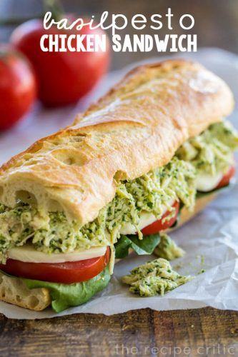 Pesto Chicken Sandwich, Basil Pesto Chicken, Chicken Pesto Sandwich, Pesto Sandwich, Plats Healthy, Chicken Pesto, Delicious Sandwiches, Basil Pesto, Pesto Chicken