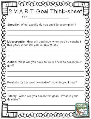 New Year Goals,  Help your students set S.M.A.R.T. goals for the new year.  Free download with thinking sheet and goals page. Goal Sheet, Art Assessment, Think Sheet, Goal Setting For Students, Folder Activities, Smart Goal Setting, Coloring Drawing, Year Goals, Gain Knowledge