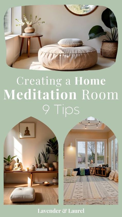 There are many ways to make your home feel, one, more functional, and two, more uplifting for your mind. Things like decluttering and redecorating might come to mind here, but what if you could create a space designed to help you get away from the fast-paced reality of daily life, where you can unwind and put up a "closed" sign on your availability to the outside world?   In our latest article, we're discussing creating a meditation space at home, from calming decor and ambience to eliminating distractions and maximising privacy. Before we jump into these 9 helpful tips, let's explore the benefits of meditation and why it can be difficult to do at home. Ideas For Meditation Room, Zen Space Bedroom, Yoga Room Decorating Ideas, Zen Den Meditation Rooms, Meditation Room At Home, Small Meditation Corner, Meditation Corner In Bedroom, Meditation Room Inspiration, Meditation Space At Home