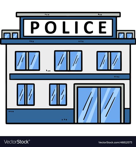 Police Station Clip Art, Police Station Illustration, Police Art Drawing, Police Station Drawing, Police Station Cartoon, Police Drawing, Police Cartoon, Police Clipart, Police Art