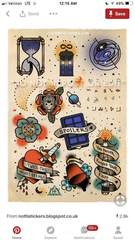 Dr Who Tattoo, Tardis Tattoo, Doctor Who Tattoo, Fandom Tattoos, Tattoo Sleeve Filler, Nerdy Tattoos, Tattoos Infinity, Kunst Tattoos, Patchwork Sleeve