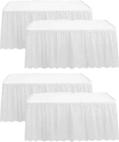 Amazon.com: 4 Pack Table Skirt 29 in x 14 ft Tablecloth Disposable Table Cover Reusable Stain Proof Plastic Table Skirts for Rectangle or Round Tables for Party, Wedding, Reception, Birthday (Blue) : Home & Kitchen Party Wedding Reception, Tulle Table Skirt, Tulle Table, Table Skirts, Round Tables, Plastic Table, Table Skirt, Plastic Tablecloth, Plastic Tables