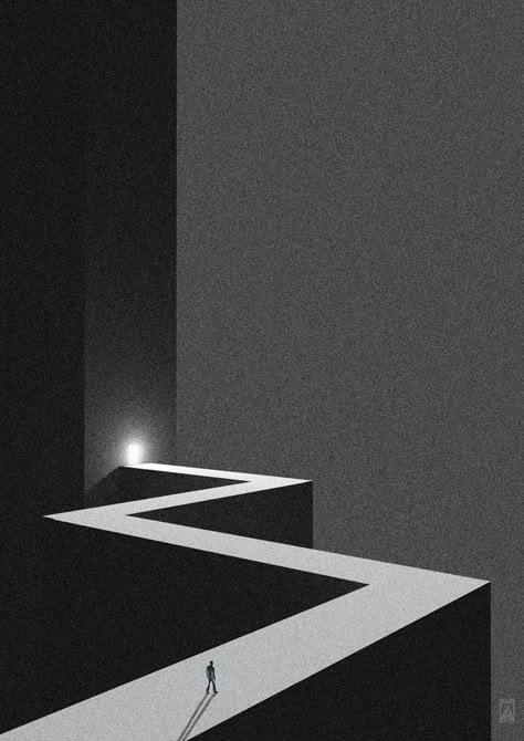 The Boundaries Of Nothingness, Nothingness Art, 4d Art, Geometrical Art, Narrow Path, Maxon Cinema 4d, Dark Room, Op Art, Art And Illustration