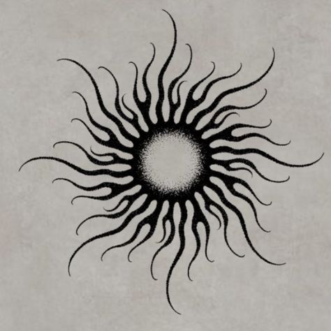 Sun Tattoo Black And Grey, Unique Sun Tattoo For Men, Dragon Sun Tattoo, Sun Tattoos Men, Gothic Sun Tattoo, Black Hole Sun Tattoo, Dark Sun Tattoo, Sun Etching, Sun Rays Drawing