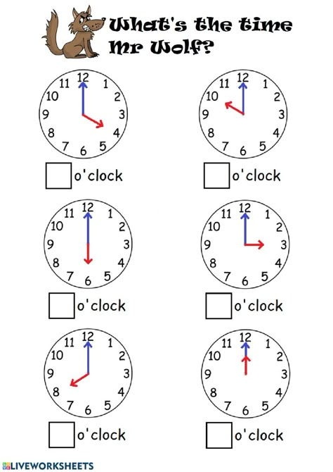 Kindergarten Telling Time, Clock Worksheets, Telling Time To The Hour, Eyfs Maths, Worksheets For Class 1, Grade 2 Math, Time To The Hour, Learn To Tell Time, Telling Time Worksheets