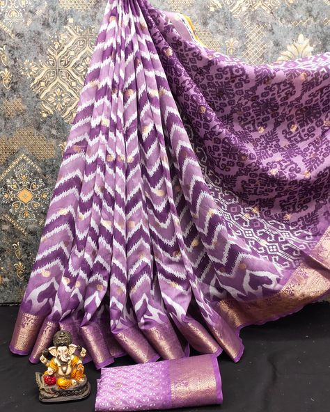 ***Here Is Highly Premium And Pure Authentic Leriya Digital Printed Linen Cotton Sarees Zari Woven Border **Soft,Smooth,Rich And Eco Friendly ○Skin & Colours Used **Pairs With Digital Printed Ikkat Blouse With Zari Woven Border (Image Shown) CODE: HPOO1875 **Humble Pleats offers ALL INDIA FREE SHIPPING **Accepts online payments. Do not offer exchanges, cash on delivery, or returns - except for damaged products. In the case of a damaged product, it must be in its original condition in o... Linen Cotton Sarees, Ikkat Blouse, Chaniya Choli Wedding, Floral Sarees, Fancy Lehenga, Sambalpuri Saree, Gota Patti Saree, Cutwork Saree, Kora Silk Sarees