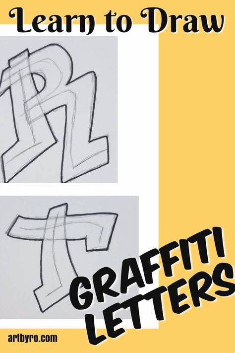 Graffiti Art Step By Step, Grafitti Fonts Alphabet, Ways To Draw Letters Creative, How To Draw Different Letter Styles, Graffiti Lettering For Beginners, Draw Letters Alphabet, Step By Step Graffiti Letters, Cool Lettering Fonts Easy, Learn Graffiti How To Draw