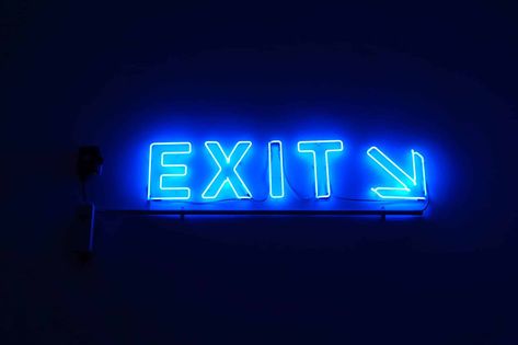 Blue Aesthetic Dark, Blue Lights, Catty Noir, Exit Sign, Neon Aesthetic, Neon Wallpaper, Iphone Design, Neon Blue, Strobing