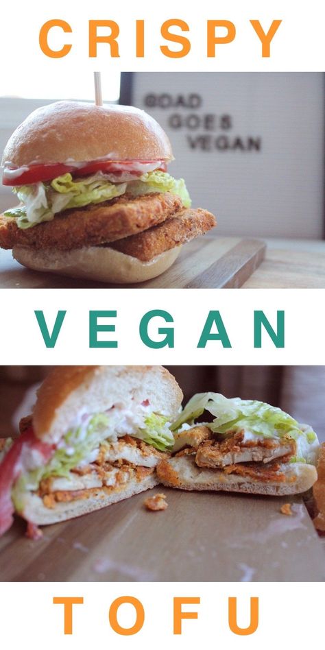 Spicy Tofu Sandwich, Vegan Tofu Burger, Best Vegan Sandwiches, Tofu Chicken Sandwich, Crispy Tofu Sandwich, Tofu Burger Recipe, Chicken Fried Tofu, Vegan Chicken Sandwich, Spicy Chicken Sandwich Recipe