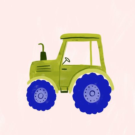 11. WHEEL 🚜 I let my vehicle obsessed 3 year old choose what I was going to draw for this prompt, so here’s a tractor #peachtober24 #peachtober24wheel Tractor Painting Easy, Tractor Art Painting, Cute Tractor Illustration, Tractor Watercolor Paintings, Tractor Painting, Tractor Acrylic Painting, Tractor Drawing, Painting Easy, Tractor