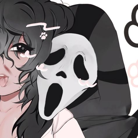 credits 2 @scabpup Ghost Face Pfps Matching, Ghost Face Matching Pfp Anime, Ghost Face Matching Icons, Matching Pfp Couple Ghost Face, Matching Ghostface Pfps Couple, Dbd Match Icons, Ghost Face Pfp Matching, Scream Match Pfp, Matching Dbd Pfps