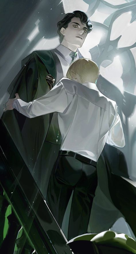 Draco malfoy and Tom riddle Harry X Voldemort Fanart, Draco Malfoy Fanart, Drarry Fanart, Hp Harry Potter, Lucius Malfoy, Harry Potter Images, Images Harry Potter, Harry Potter Artwork, Harry Potter Comics