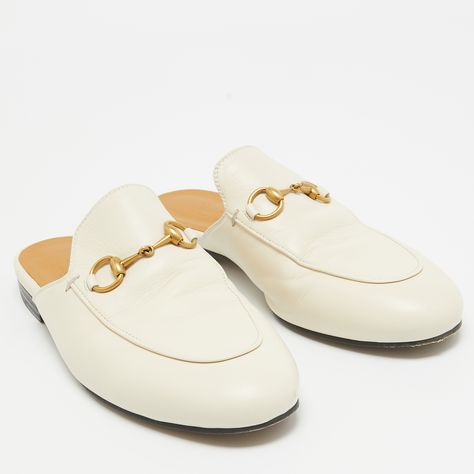 Gucci Cream Leather Princetown Mules Size 39.5 Gucci Princetown, Luxury Footwear, Loafer Mules, Shoe Show, Gucci Shoes, Mule Clogs, Mules Shoes, Luxury Shoes, Mule