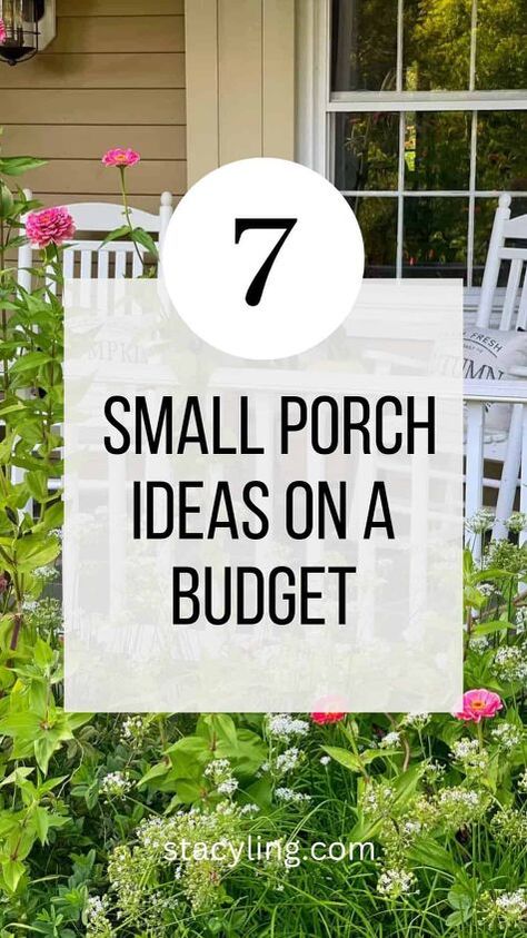 Small Porch Ideas On A Budget, Small Front Porch Seating, Simple Front Porch Ideas, Small Front Porch Decor, Simple Front Porch, Front Porch Seating, Small Porch Ideas, Small Porch Decorating, Small Front Porch Ideas