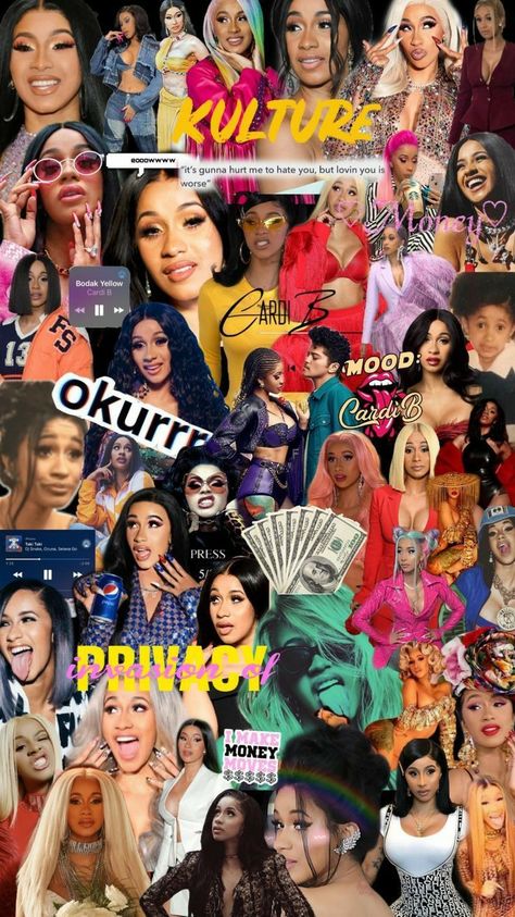 wallpaper collages | Cardi b, Hood wallpapers, Celebrity wallpapers Wallpaper Aesthetic Blackgirl, Wallpaper Backgrounds Cardi B, Baddie Wallpaper Lockscreen, Cardib Rapper Wallpaper, Cardi B Collage Wallpaper, Cardi B Collage, Cardi B Wallpaper Aesthetic, Cardi B Aesthetic, Cardi B Wallpaper