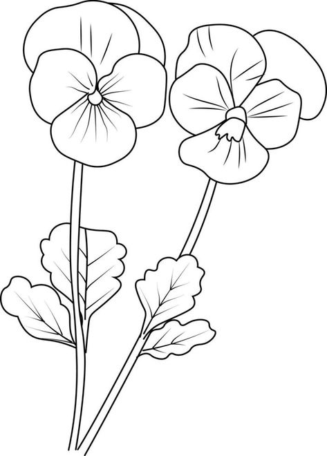 Pansy flower drawing for kids, Cute flower coloring pages, pansy drawing, Neon Violet,  flower drawing, Hand drawn botanical spring elements bouquet of pansy flower line art coloring page. Violet Coloring Pages, Draw Violets, Violet Flower Drawing, Pansy Drawing, Violet Drawing, Flower Drawing For Kids, Palette Playground, Spring Elements, Neon Violet