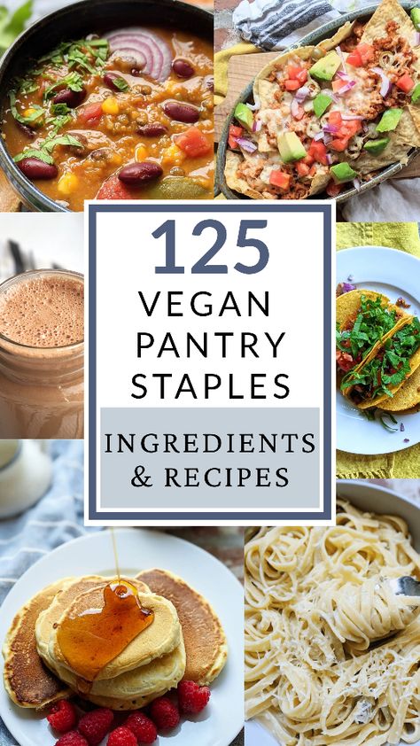 Plant Based Pantry Staples, Vegetarian Pantry Meals, Plant Based Ingredients, Staple Foods For Pantry, Vegetarian Pantry Staples, Vegan Pantry Meals, Vegetarian Staples, Plant Based Pantry, Pantry Staples List