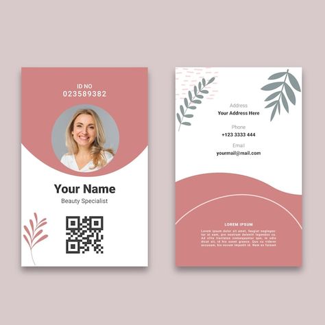 Identity Card Design, Employees Card, Business Cards Layout, Name Card Design, Id Card Template, Photography Business Cards, Graphic Design Business, Id Design, Digital Business Card