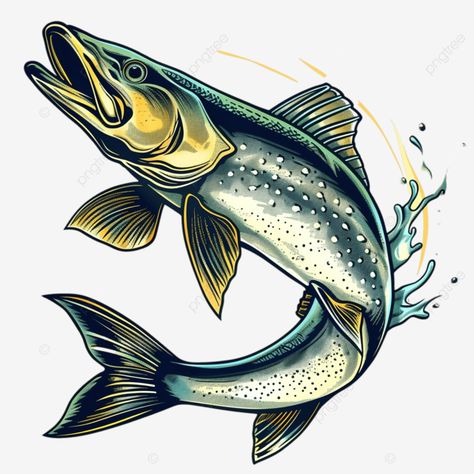 walleye pikeperch pickerel or yellow pike jumping up retro walleye pickerel fish png Walleye Fish, Pike Fish, Fish Png, Walleye Fishing, Fish Sculpture, Transparent Image, Memory Quilt, Fish Painting, Png Transparent