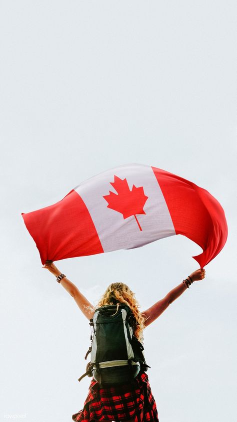 Woman holding the Canadian flag mobile wallpaper | premium image by rawpixel.com / HwangMangjoo Canada Flag Aesthetic, Canada Wallpaper Iphone, Canada Flag Wallpapers, Canadian Aesthetic, Canada Wallpaper, Canada Aesthetic, Canada Soccer, Soccer World Cup, Canadian Football