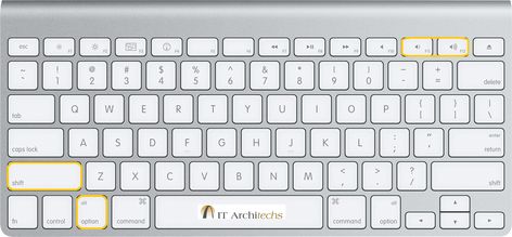 Mac Keyboard Tip: Need to turn your music down just a tad, press Option + Shift + F11 or F12 #MacKeyboardTip #ITArchitechs Mac Keyboard Shortcuts, Macbook Hacks, Mac Keyboard, Macbook Pro Keyboard, Macbook Pro Accessories, Mac Tips, Mac Desktop, Macbook Keyboard, Apple Support