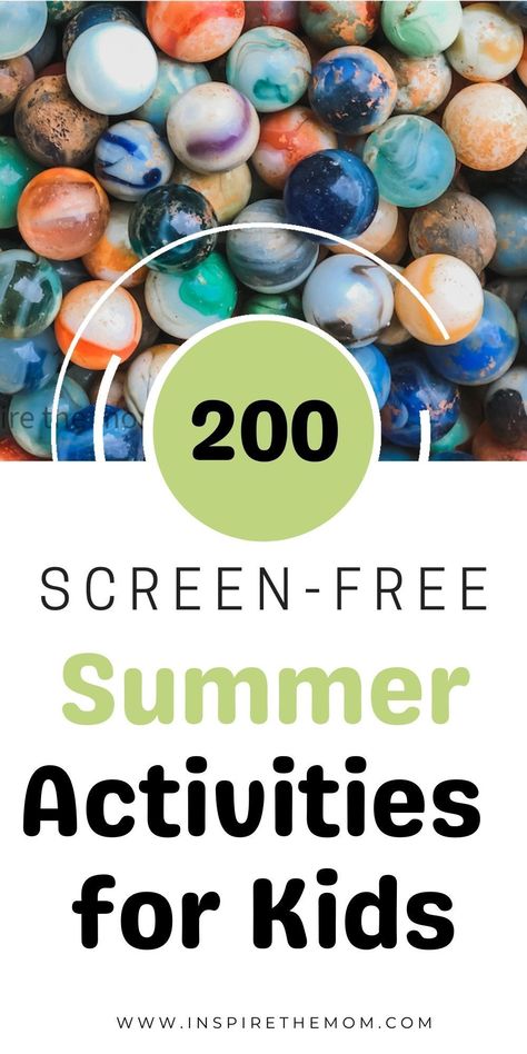 Looking for something for your kids to do this summer? Here is a list of 200 screen-free ideas to get you started! #screen #free #activities #ideas #art #crafts #sports #outside #family #outing #kindness #acts #active #nature #educational #summer #fun #warm #season #kids Screen Free Summer, Free Summer Activities, Kindness Activities, Summer Fun For Kids, Activities Ideas, Screen Free Activities, Fun Summer Activities, Educational Activities For Kids, Summer Learning