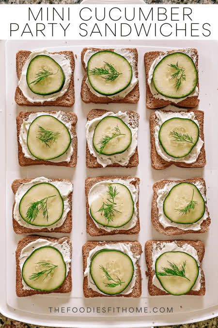 Easy Mini Cocktail Cucumber Party Sandwich Recipe! Simple ingredients, minimal prep and is easy to take on the go. Perfect for summer gatherings, picnics, barbecues, family parties and potluck events! #cucumbersandwiches #minisandwiches #cucumbers #creamcheese #creamcheesesandwiches #creamcheeseandcucumber #minicocktailsandwiches #cocktailpartysandwiches #easysummerrecipe #summerappetizers #summerapprecipe #appetizer #appetizerrecipe #cucumbersandwichrecipe #dillcucumber #cucumberanddill #recipe Party Rye Cucumber Sandwiches, Cucumber Sandwich Bites, Cucumber Party Appetizers, Cucumber Sandwiches For Tea Party, Rye Cucumber Sandwiches, Cucumber Sandwich Appetizers, Cucumber On Rye Appetizer, Simple Cucumber Sandwiches, Cocktail Rye Appetizers