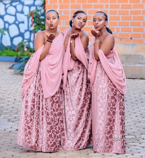 Bridesmaids In Beautiful Umushanana Traditional Attire | Clipkulture | Clipkulture Rwanda Traditional Dress, Banyankole Traditional Wear, Imishanana Rwanda, Rwandese Traditional Wear Wedding, Rwanda Traditional Wear, Koito Dresses, Rwandan Traditional Wedding Dress, Rwandan Traditional Clothes, Rwandese Traditional Wear