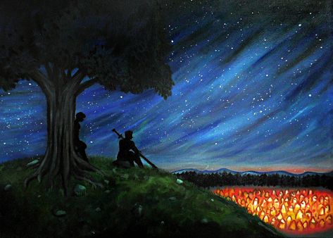 Van Gogh Landscapes, Anime Landscape, Nothing Changes, Wallpaper Animes, Anime Artwork Wallpaper, Shangri La, Stars At Night, Funny Fails, Anime Background