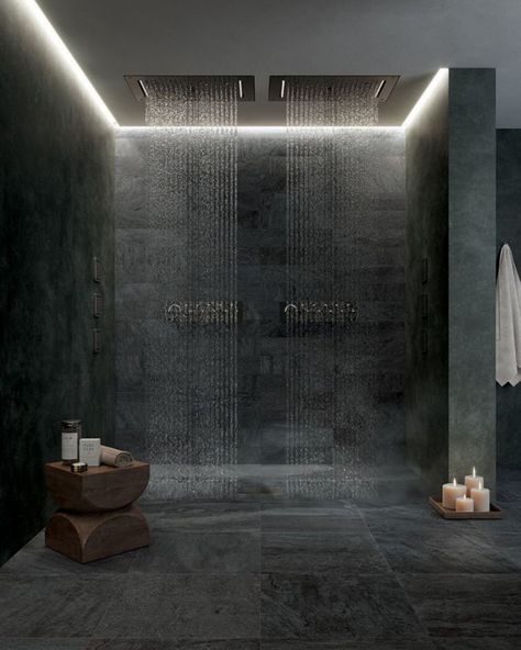 Bathroom Shower Design, Magnesium Benefits, Dream House Rooms, Dark Interiors, Bathroom Design Luxury, Home Building Design, Luxury House Designs, Dream House Interior, Shower Design