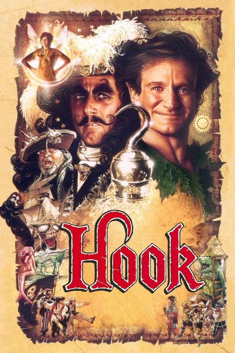 Hook 1991, Hook Movie, Full Mon, Dustin Hoffman, Movies To Watch Online, Adventure Movie, Maggie Smith, Tv Series Online, Robin Williams