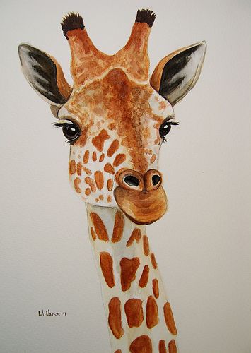 Giraffe portrait painted by Maria Moss Giraffe Portrait, Giraffe Drawing, Giraffe Pictures, Drawing Realistic, Giraffe Painting, Pencil Portraits, Giraffe Art, Soyut Sanat Tabloları, A Giraffe