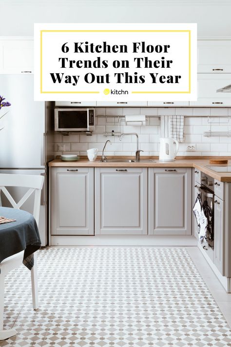 Though these used to be hot design fads, an interior designer shares the kitchen floor trends losing popularity in 2023. Kitchen With Patterned Tile Floor, Fun Kitchen Flooring, Classic Kitchen Flooring Ideas, Timeless Kitchen Flooring Ideas, Luxury Vinyl Tile Flooring Kitchen, Fun Kitchen Floor, Modern Kitchen Flooring Ideas Tile, 2023 Farmhouse Kitchen, 2025 Flooring Trends