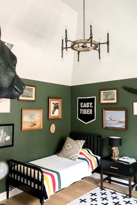 Green Bedroom Walls Green Boys Room, Big Boy Bedrooms, Big Kids Room, Toddler Boys Room, Boy’s Room, Up House, Medieval Times, Kid Room, Boy Bedroom