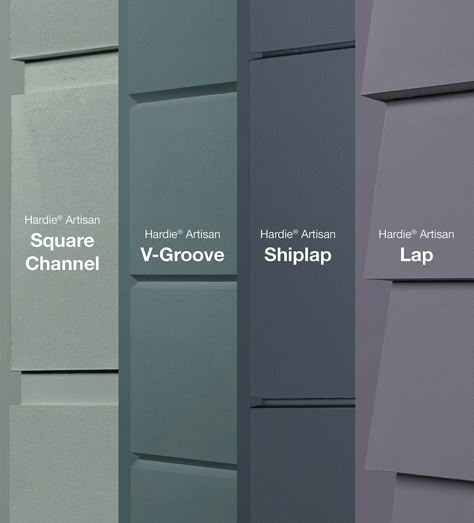 The full line of Hardie® Artisan products are now available within the Hardie™ Architectural Collection. We believe these modern siding profiles will unlock endless design possibilities for designers, architects, and homeowners alike. Modern Siding Ideas, Single Story House Siding Ideas, Horizontal Vinyl Siding, Wide Siding Exterior, Siding Types, Diy House Siding, Modern Exterior Siding, Shiplap Siding Exterior, Vertical Hardie Board Siding Modern Exterior