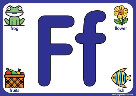 Letter Flash Cards For Kindergarten, Letter F Flashcards, Alphabet Flash Cards Printable Free, Printable Abc Letters, Esl Phonics, Abc Flashcards Printable, Bicol Express, Alphabet Flash Cards Printable, F Alphabet