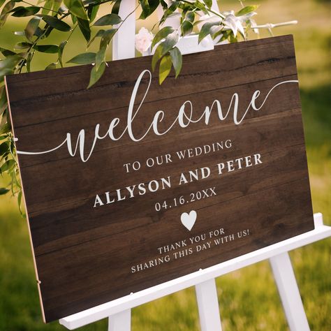 Brown Board, Brown Wedding, Wedding Posters, Wedding Welcome Sign, Welcome To Our Wedding, Photo Wedding, Wedding Welcome Signs, Rustic Brown, Free Birthday Invitations