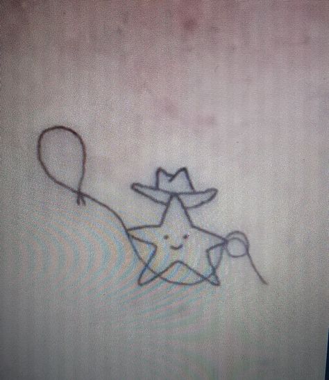 Star Cowboy Tattoo, Funny Cowboy Tattoo, Cowboy Star, Cowboy Tattoo, Cowboy Tattoos, Finger Tats, Piercing Inspo, Funny Tattoos, Small Tattoo Designs