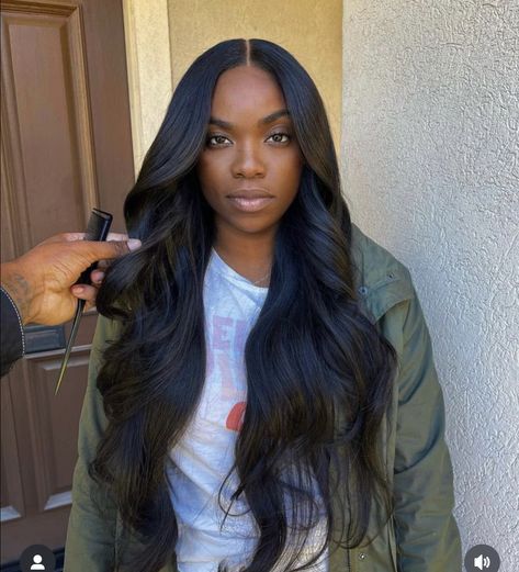 Full Closure Sew In, Sew In Straight, Sew In Braid Pattern, Lace Closure Install, Closure Install, Long Weave Hairstyles, Full Sew In, Concert Hairstyles, Tape Ins