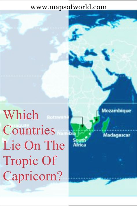 The Tropic of Capricorn, also called the Southern Tropic, is an imaginary line (a latitude circle) which indicates the southernmost point where the Sun is directly overhead at noon. This occurs during the solstice on December 21. Tropic Of Capricorn, At Noon, December 21, The Sun, Sun