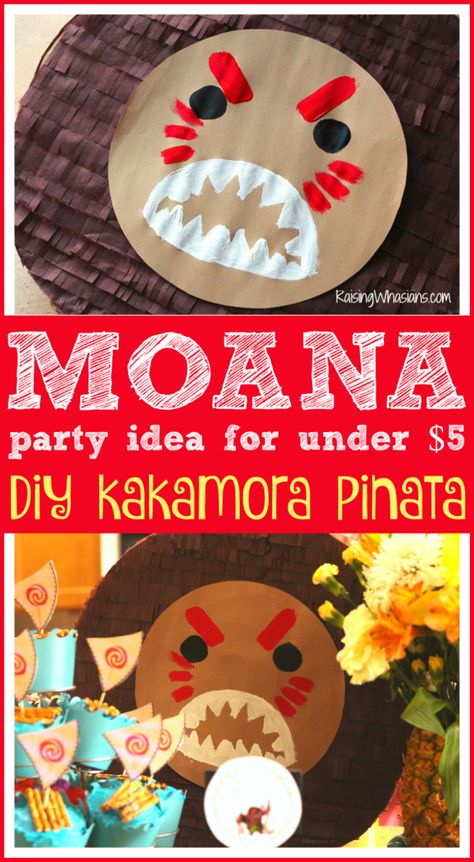 Moana Pinata DIY for Under $5 | Easy #Moana inspired party idea for less #disney #party #partyideas #disney Moana Craft, Moana Pinata, Finding Nemo Party, Disney Parties, Pinata Diy, Nemo Party, Tangled Party, Disney Birthday Party, Moana Birthday Party