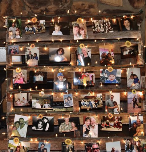 Photo Wall Collage Party Decor, Milestone Birthday Centerpiece, Picture Wall For Birthday Party, Photo Wall Collage For Graduation, Photo Wall Collage Birthday Party, Sweet 16 Picture Collage Ideas, Photo Collage Grad Party, Photo Wall Collage Party, Picture Wall For Graduation Party