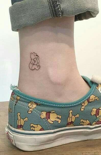 Winnie The Pooh Tattoo, Pooh Tattoo, Winnie The Pooh Tattoos, Playground Tattoo, Small Shoulder Tattoos, Ankle Tattoos For Women, Ankle Tattoo Small, Cat Tattoos, Disney Tattoo